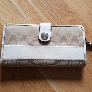 COACH zip and button wallet
